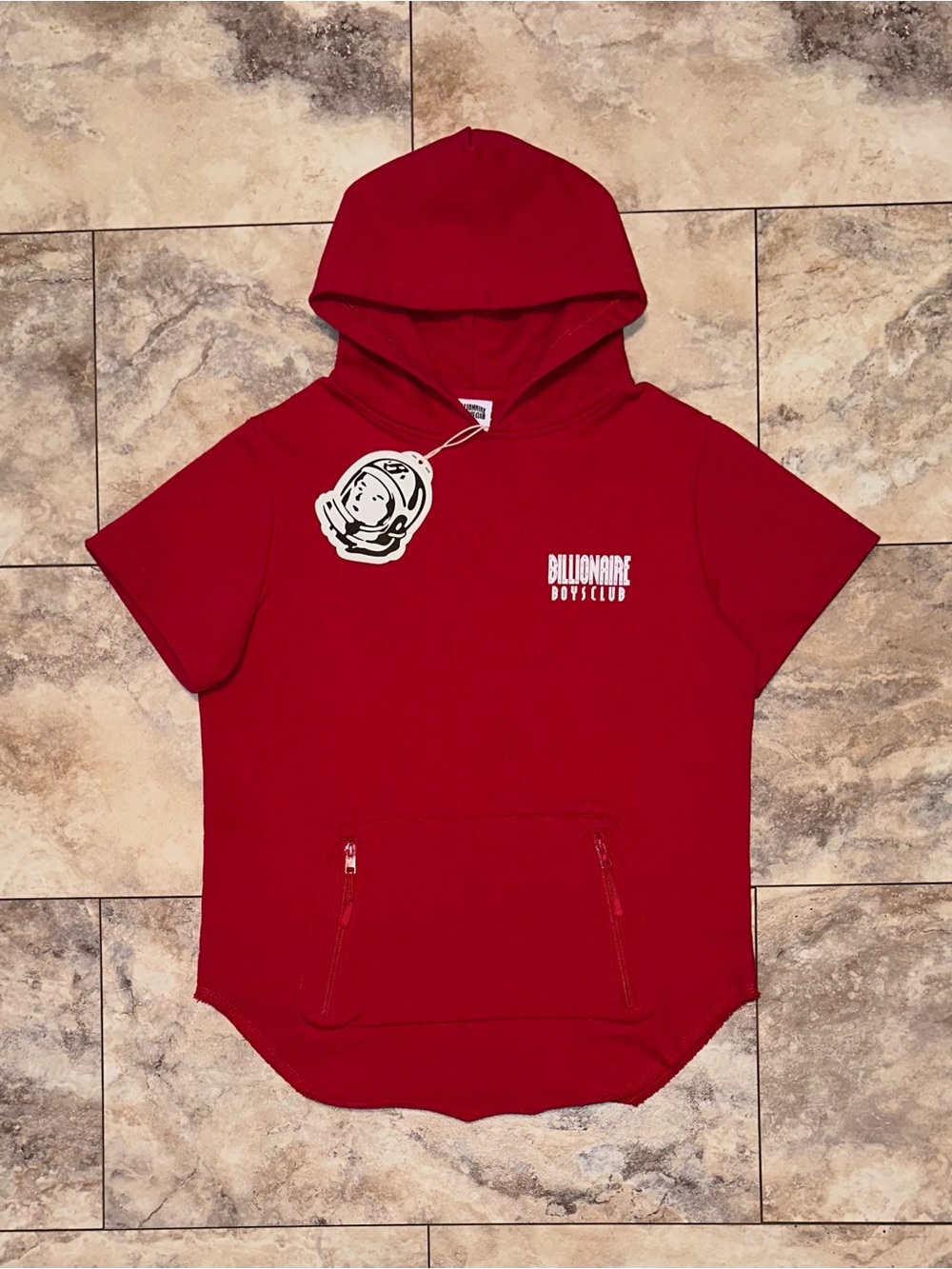 Billionaire Boys Club BB Breakers Red Short Sleeve Hoodie Size Small